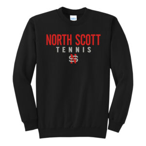 NS Tennis Unisex Fleece Crewneck Sweatshirt-Black