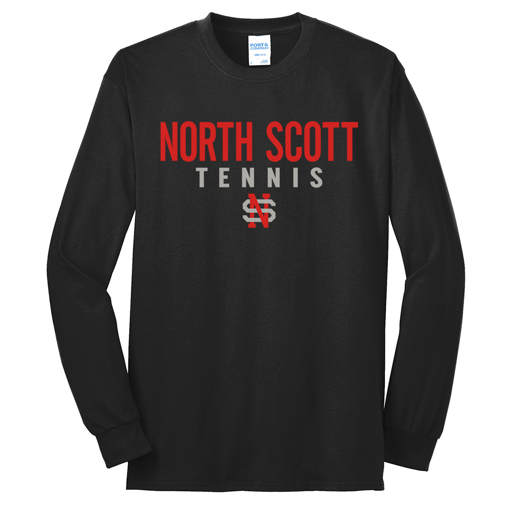 NS Tennis Unisex Cotton Long Sleeve Tee-Black