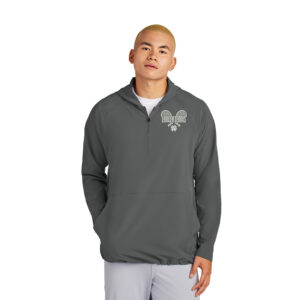 NS Tennis Sport-Tek Men Repeat 1/2-Zip Long Sleeve Hooded Jacket-Iron Grey