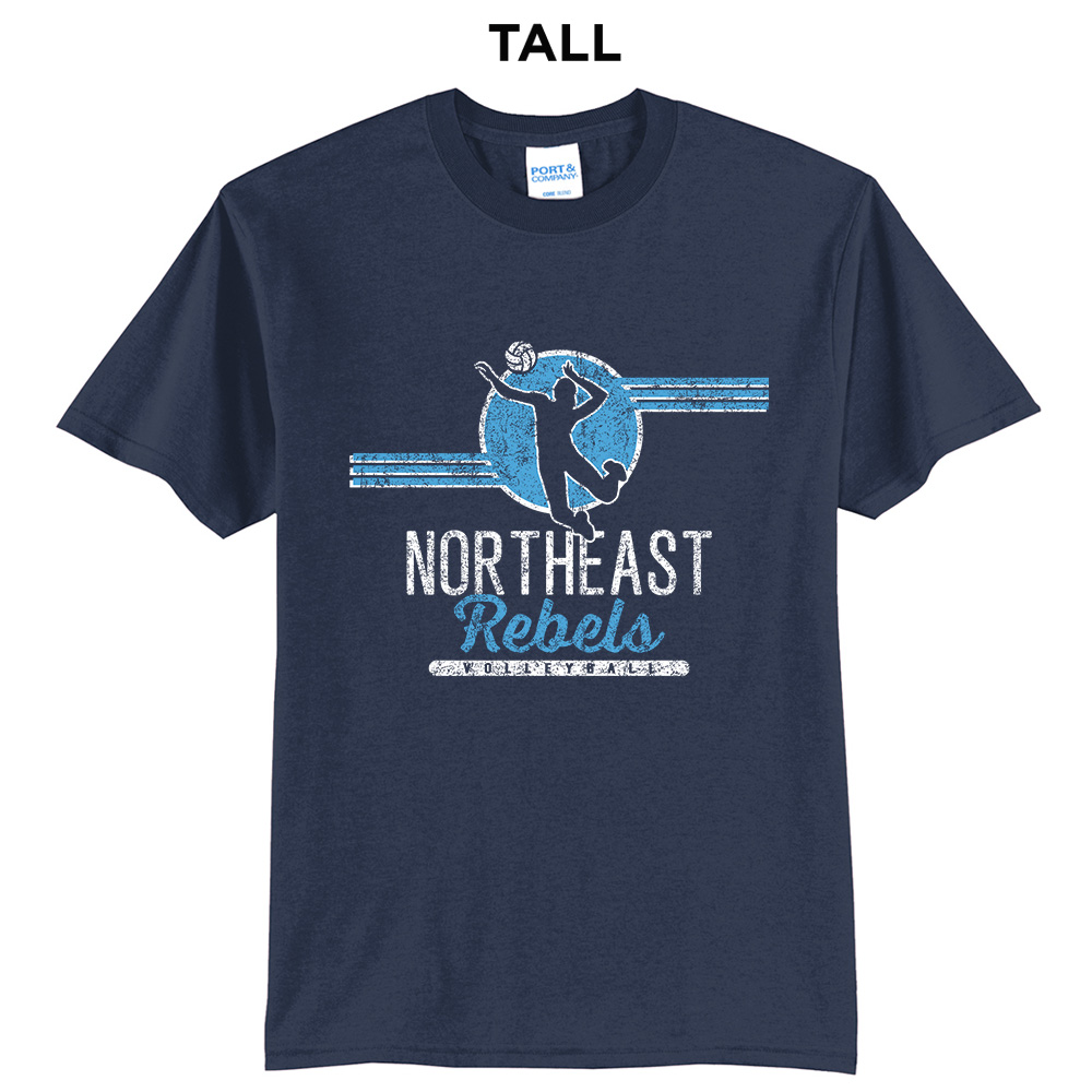 Northeast Volleyball Tall Core Blend short Sleeve T Shirts - Navy