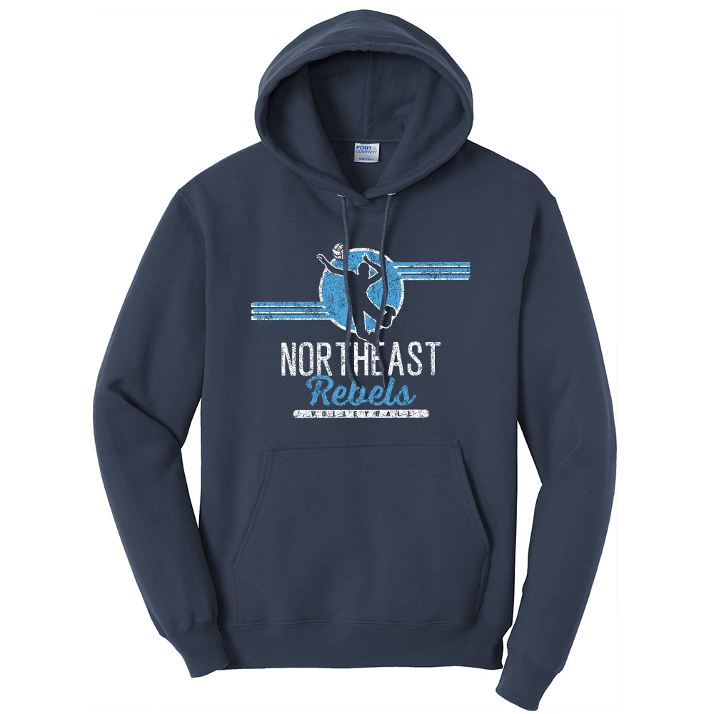 Northeast Volleyball Unisex Classic Core weight Cozy Pullover Hooded Sweatshirt - Navy