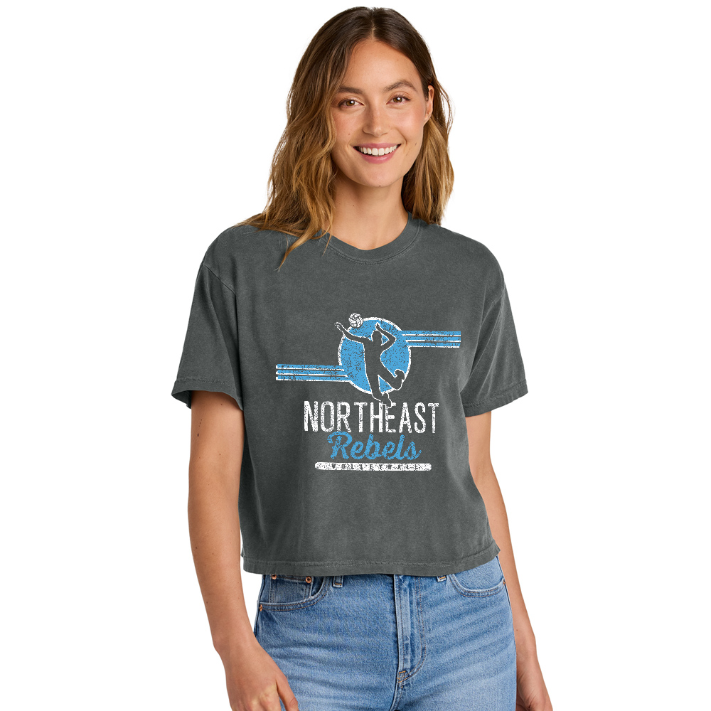 Northeast Volleyball Comfort Colors Women's Heaveweight Boxy Fit Slightly Cropped T Shirt - Pepper