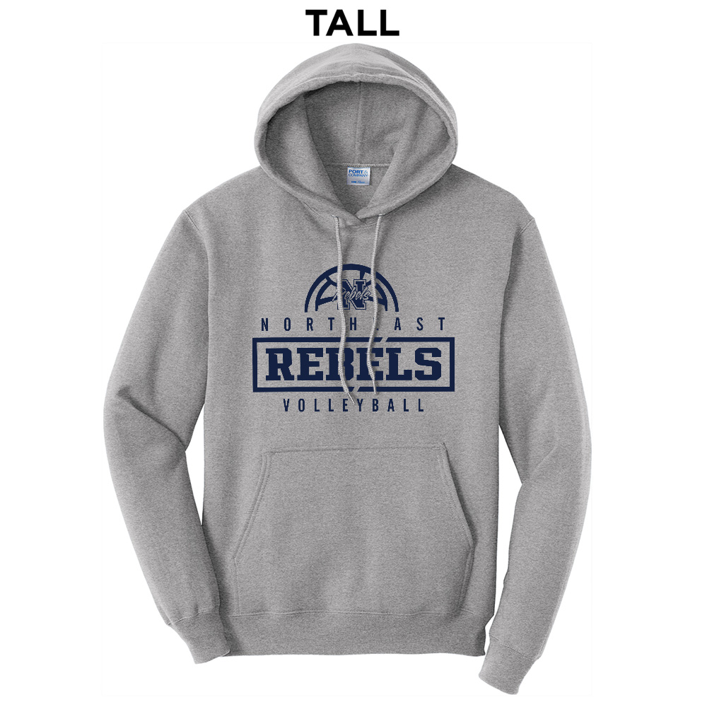 Northeast Volleyball TALL Classic Pullover Hooded Sweatshirt - AthleticHeatherGrey