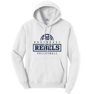 Northeast Volleyball Unisex Classic Core weight Cozy Pullover Hooded Sweatshirt – White