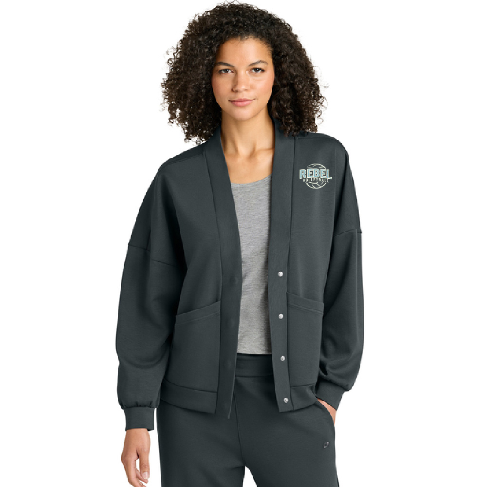 Northeast Volleyball OGIO Women’s Transcend Cardigan w/hidden snaps - TarmacGrey
