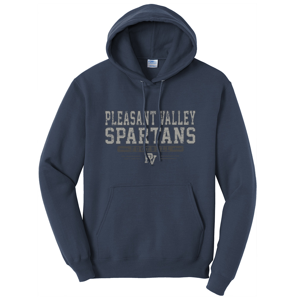 PV Football Unisex Classic Core weight Cozy Pullover Hooded Sweatshirt - Navy
