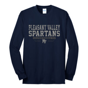 PV Football Unisex Cotton Long Sleeve Core Blend T Shirt – Navy
