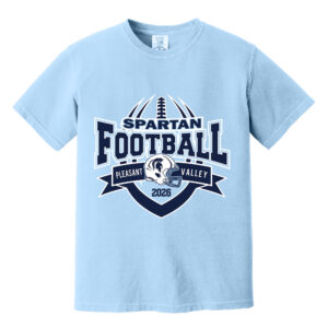 PV Football Comfort Colors Pigment Dyed Short Sleeve Shirt Unisex- Hydrangea