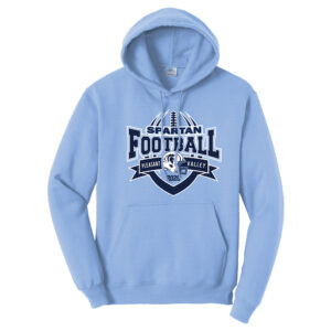 PV Football Unisex Classic Core weight Cozy Pullover Hooded Sweatshirt – LightBlue
