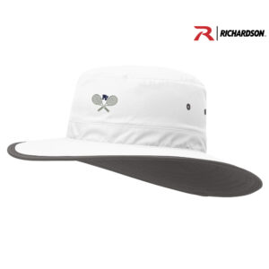 PV Spartan Tennis Richardson SUNRIVER Wide Brim water repellant Hat – WhiteCharcoal