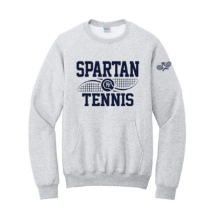 PV Spartan Tennis Unisex Core Fleece Crewneck Pocket Sweatshirt – Ash