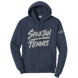 PV Spartan Tennis Unisex Classic Core weight Cozy Pullover Hooded Sweatshirt – Navy