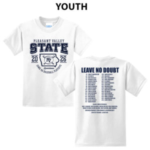 PV State Baseball Youth Short Sleeve Tee-White