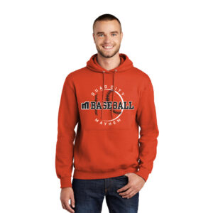 Mayhem Baseball Tall Fleece Hooded Sweatshirt-Orange