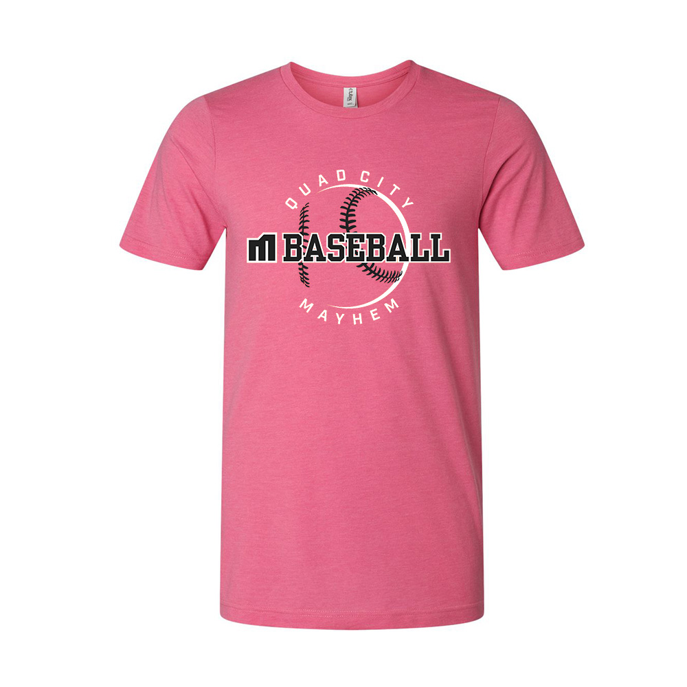 Mayhem Baseball Unisex Premium Short Sleeve Tee-Heather Charity Pink