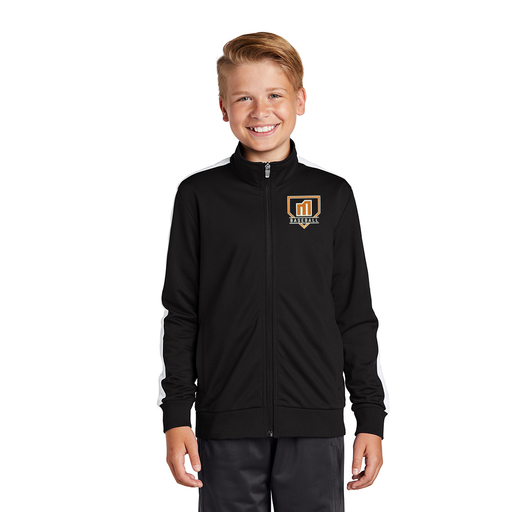 Mayhem Baseball Sport-Tek YOUTH Tricot Track Jacket-Black/White
