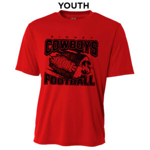 Sidney Cowboys FB YOUTH Cooling Performance Tshirt-red