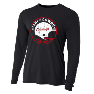 Sidney Cowboys FB Adult Cooling Performance long sleeve Crew Tee-Black