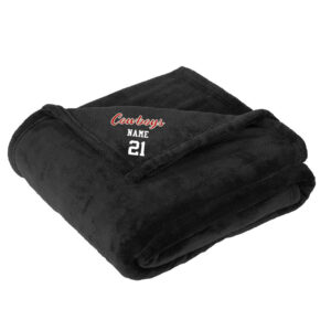 Sidney Cowboys FB Port Authority Oversized Ultra Plush Blanket-Black