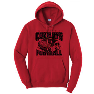 Sidney Cowboys FB Unisex Fleece Hooded Sweatshirt-Red