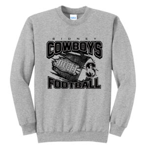 Sidney Cowboys FB Unisex Fleece Crewneck Sweatshirt-Athletic Heather