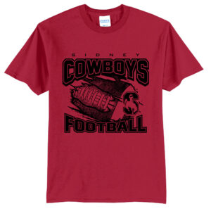 Sidney Cowboys FB Unisex Short Sleeve Tee-Red