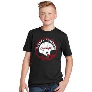 Sidney Cowboys FB Youth Premium Short Sleeve Tee-Black