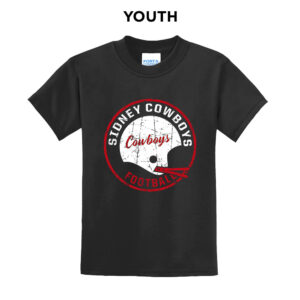 Sidney Cowboys FB Youth Short Sleeve Tee-Black