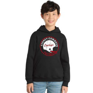 Sidney Cowboys FB Youth Fleece Hooded Sweatshirt-Black