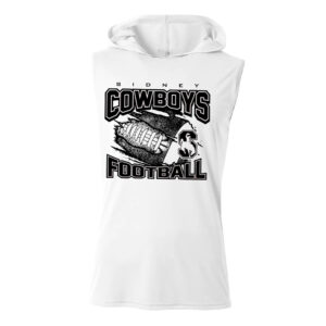 Sidney Cowboys FB Adult Cooling Performance skeevekess  hooded tee-White