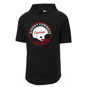 Sidney Cowboys FB Sport-Tek Posicharge Tri-Blend Wicking Short Sleeve Hoodie-Black
