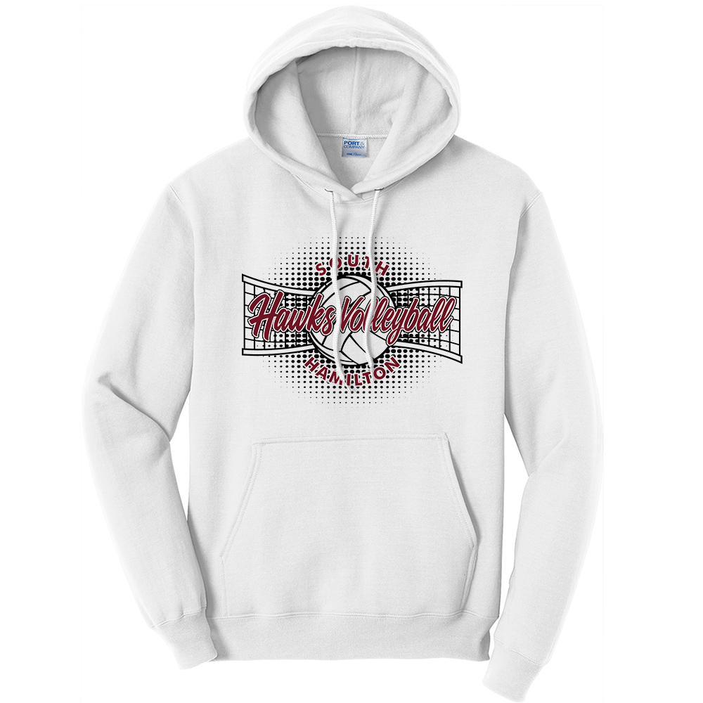 SH Volleyball PG Unisex Fleece Hooded Sweatshirt-White