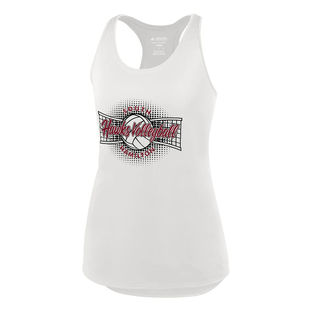 SH Volleyball PG Augusta Ladies Sojourner Tank-White