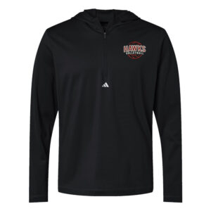 SH Volleyball adidas Men’s Lightweight Quarter-Zip Hooded Pullover-Black
