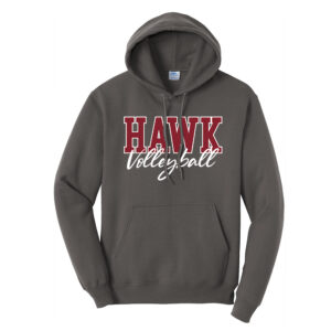 SH Volleyball Unisex Classic Core weight Cozy Pullover Hooded Sweatshirt -Charcoal