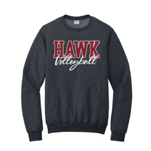 SH Volleyball Unisex Core Fleece Crewneck Pocket Sweatshirt – Dark Grey Heather