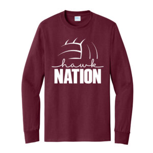 SH Volleyball Unisex Cotton Long Sleeve Tee-Cardinal