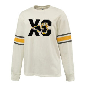 Southeast Polk CC Pennant HEAVYWEIGHT 8.0 oz. antique white cotton jerseyarchive-style printed sleeve stripe-Gold/Black