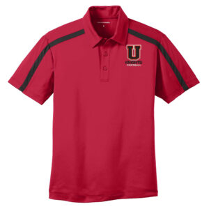 Union FB Port Authority Silk Touch Performance Stripe Polo Men-Red/Black