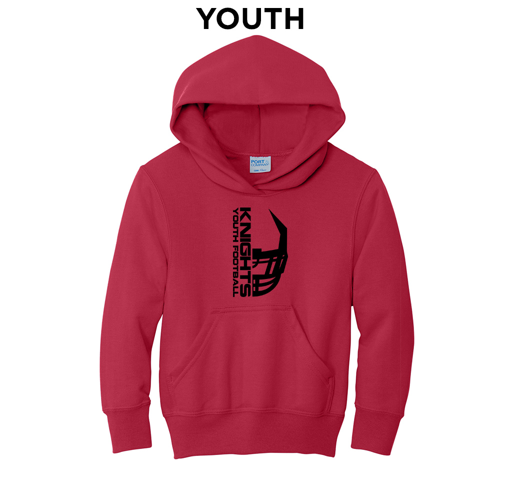 Union FB Youth Fleece Hooded Sweatshirt-Red