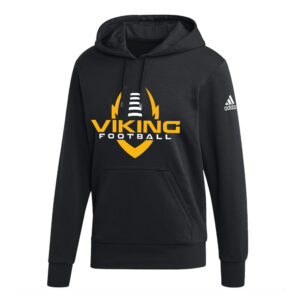 Vinton Football Adidas Fleece Hooded Sweatshirt- Black