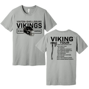 Vinton Football Bella Canvas Short Sleeve combed and ring spun cotton T-Shirt-Silver