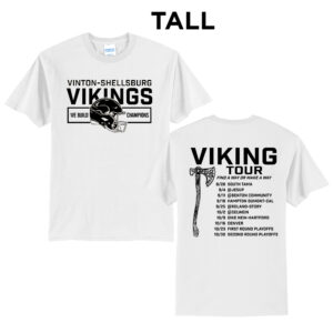 Vinton Football Tall Short Sleeve Tee-White