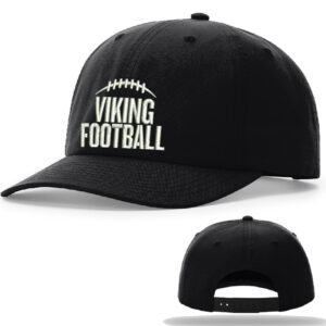Vinton Football Richardson Relaxed 6 Panel Snapback premium canvas cap-Black