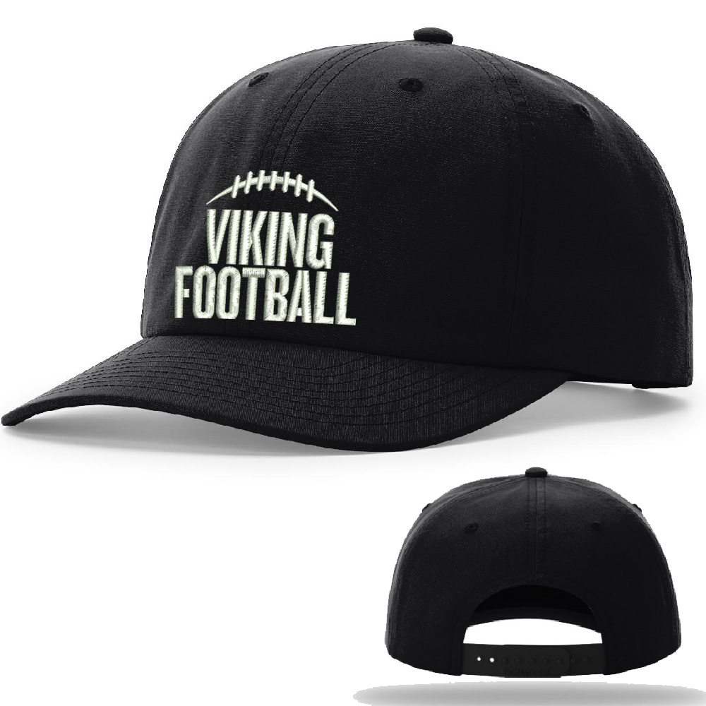 Vinton Football Richardson Relaxed 6 Panel Snapback premium canvas cap-Black