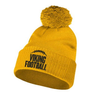 Vinton Football Adidas Solid Cuffed Pom Beanie-Gold
