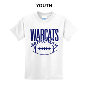 Warcats Football Cheer Youth Short Sleeve Tee – White