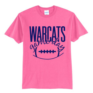 Warcats Football Cheer Unisex Short Sleeve Tee- NeonPink