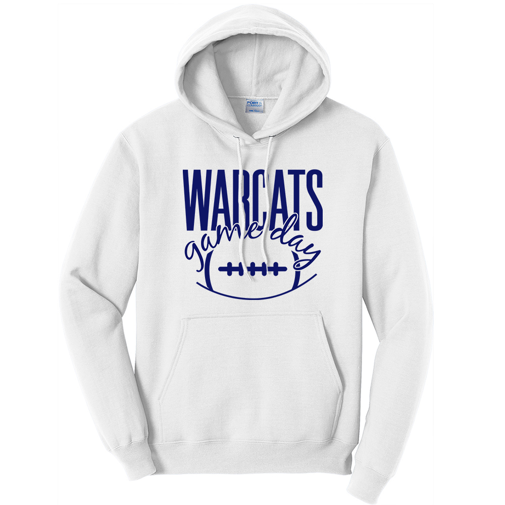 Warcats Football Cheer Unisex Classic Core weight Cozy Pullover Hooded Sweatshirt - White