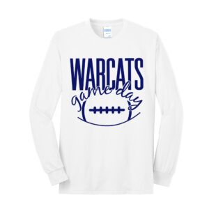 Warcats Football Cheer Unisex Long Sleeve Core Blend T Shirt – White